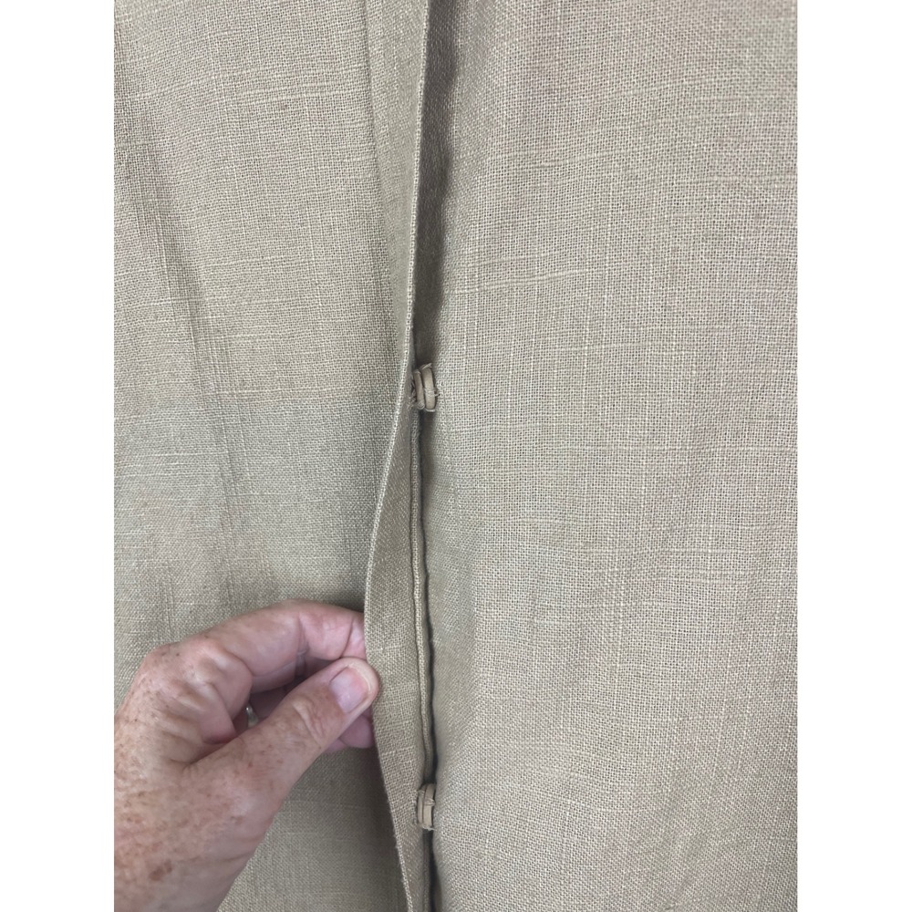 Chico's Tunic Top Womens 2 Tan Excellent Linen Cotton Button Front Pockets - Picture 7 of 13